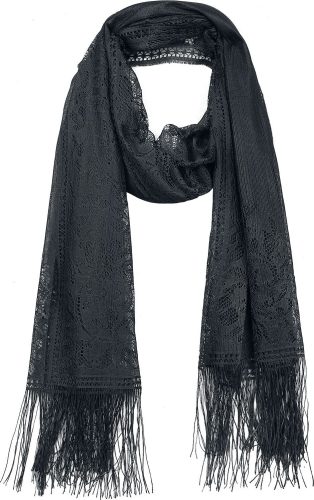 Banned Alternative Mariposa Lace Shawl Šátek/šála černá