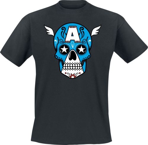 Captain America Sugar Skull Tričko černá