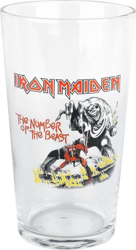 Iron Maiden Number Of The Beast pivní sklenice transparentní