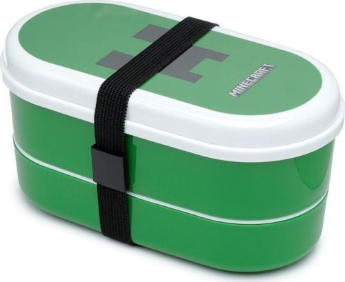 Minecraft Creeper Bento Lunch Box mit Gabel und Löffel Svačinový box cerná/bílá/zelená