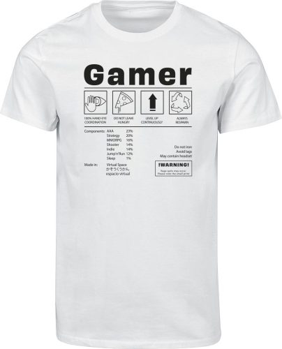 Sprüche Gamer Label Tričko bílá