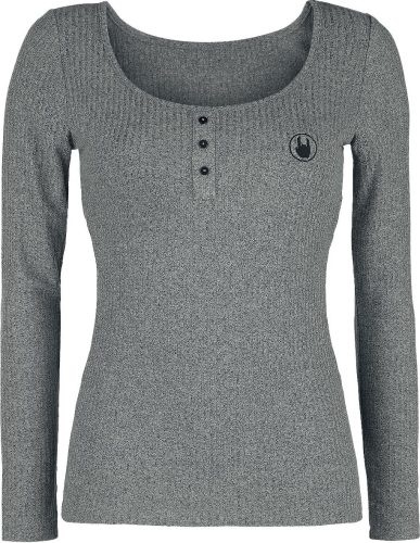 EMP Premium Collection Longsleeve mit kleiner Rockhand Dámské tričko s dlouhými rukávy šedá