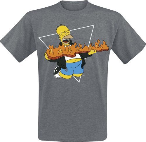 Die Simpsons Flaming Guitar Tričko šedá