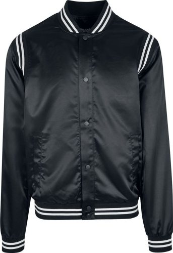 Urban Classics Saténová bunda v univerzitním stylu College bunda černá