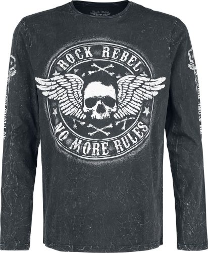 Rock Rebel by EMP Černé tričko s dlouhými rukávy