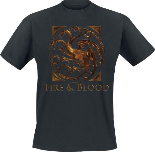 Game Of Thrones House of the Dragon - Fire & Blood Tričko černá