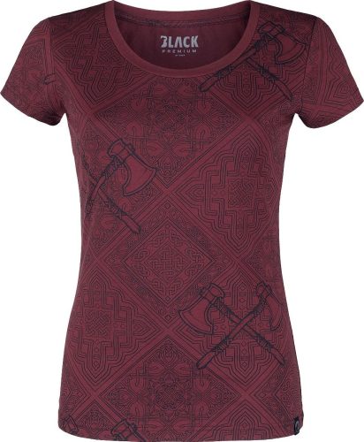 Black Premium by EMP Tričko s keltskými vzory Dámské tričko bordová