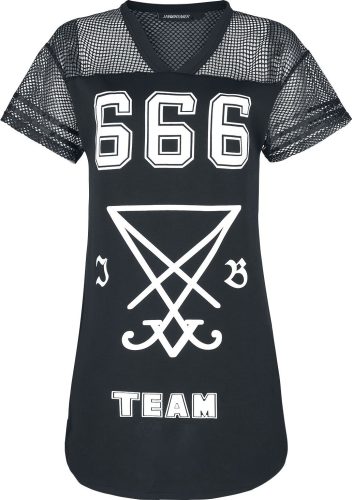 Jawbreaker Žerzejové šaty 666 Team Support Šaty cerná/bílá