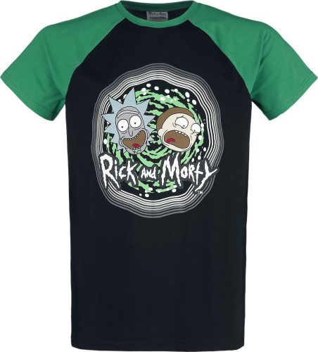 Rick And Morty Portal Tričko cerná/zelená