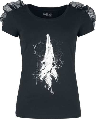 Gothicana by EMP T-Shirt mit Raffung und mystischem Print Dámské tričko černá