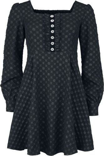 Black Premium by EMP Krátké šaty s bordúrou s květy Šaty černá