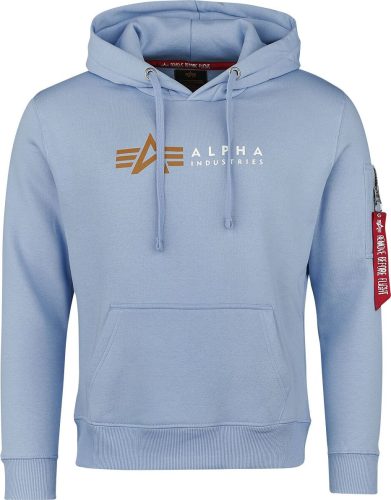 Alpha Industries Alpha Label Hoody Mikina s kapucí světle modrá