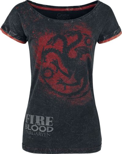 Game Of Thrones Targaryen - Fire And Blood Dámské tričko tmavě šedá