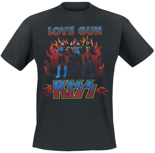 Kiss Love Gun Tričko černá