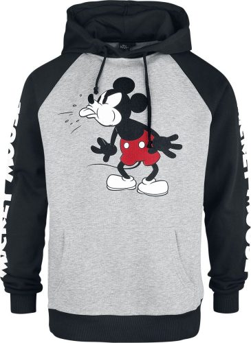 Mickey & Minnie Mouse Tongue Out Mikina s kapucí šedá/cerná