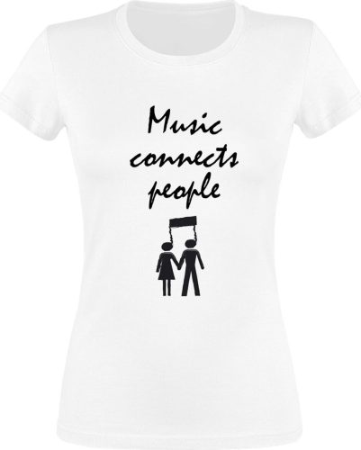 Sprüche Music Connects People Dámské tričko bílá