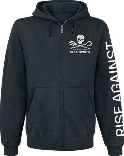 Rise Against Sea Shepherd Cooperation - Our Precious Time Is Running Out Mikina s kapucí na zip černá