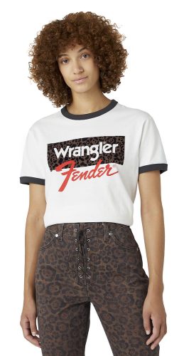 Wrangler Fender Relaxed Ringer Tee Dámské ringer tričko bílá