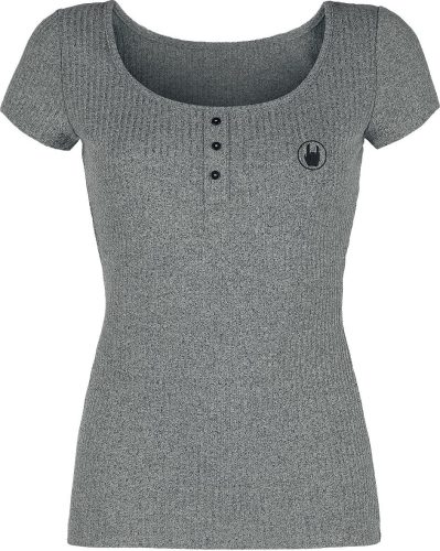 EMP Premium Collection Tričko s malou rockhand Dámské tričko šedá