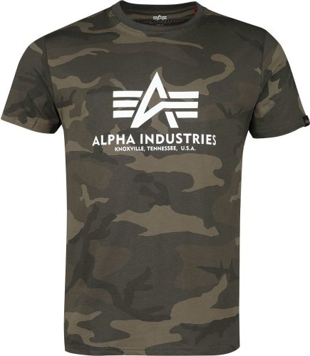 Alpha Industries Kamufláž tričko BASIC Tričko maskáčová