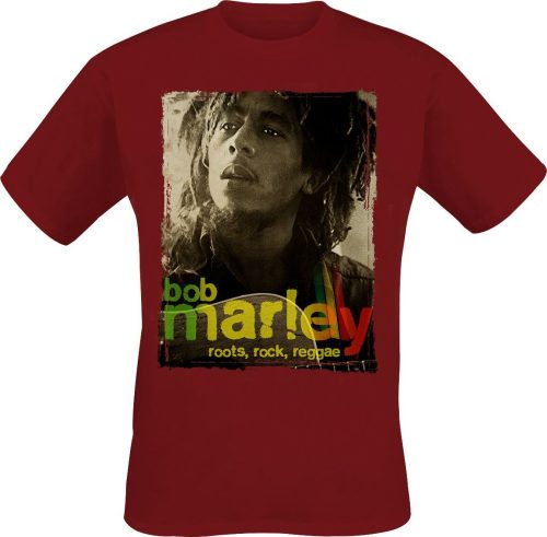Bob Marley Root Rock Raggae Tričko tmavě červená