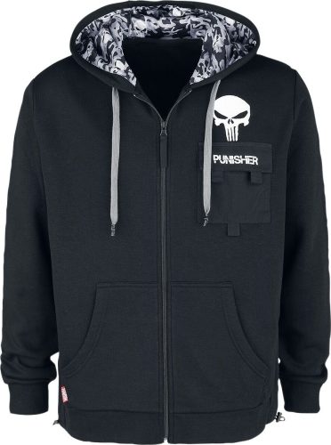 The Punisher Skull - Spray Mikina s kapucí na zip černá