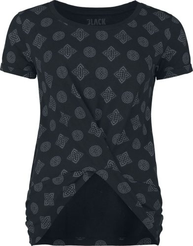 Black Premium by EMP T-Shirt mit Knotendetail und Keltischen Motiven Dámské tričko černá