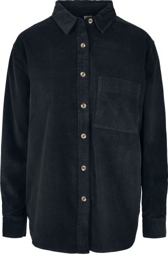 Urban Classics Dámská manšestrová oversized košile Dámská halenka černá