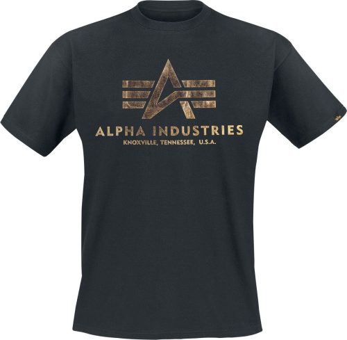 Alpha Industries Basic T Tričko cerná/zlatá