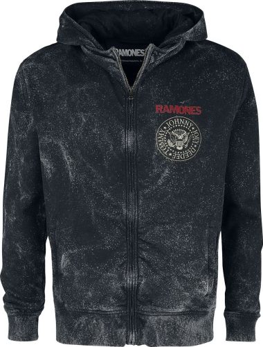 Ramones Crest Mikina s kapucí na zip černá
