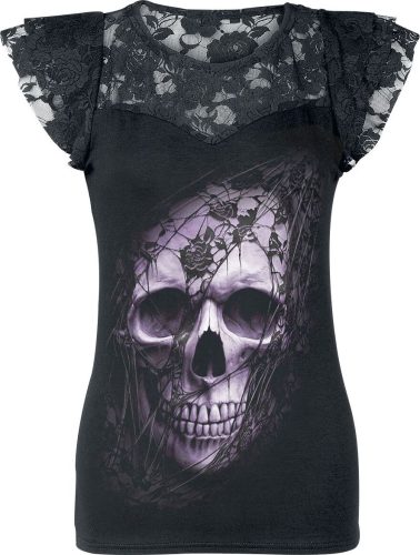 Spiral Lace Skull Dámské tričko černá
