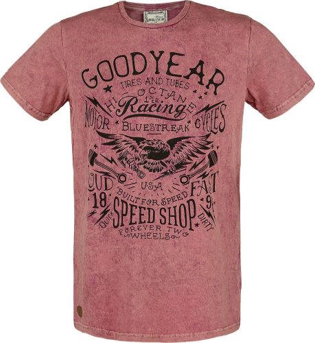 GoodYear Pánské tričko pohodlného střihu Tričko vínová