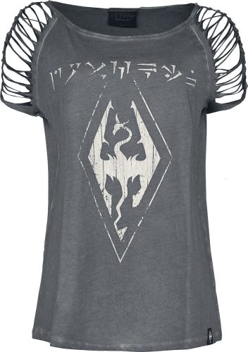 The Elder Scrolls V - Skyrim - Dovahkiin Logo Dámské tričko antracitová