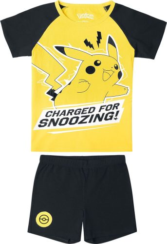 Pokémon Pikachu - Charged For Snoozing! Dětská pyžama cerná/žlutá