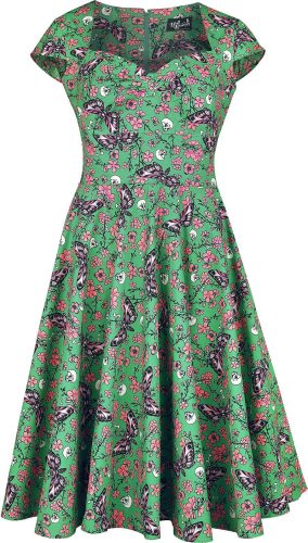Hell Bunny Madilynn Dress Šaty zelená / růžová