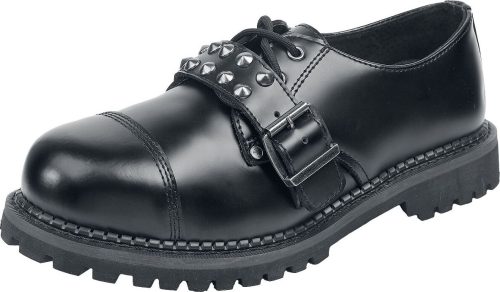 Gothicana by EMP Černé boty na šněrování s nýty a přezkami boty černá
