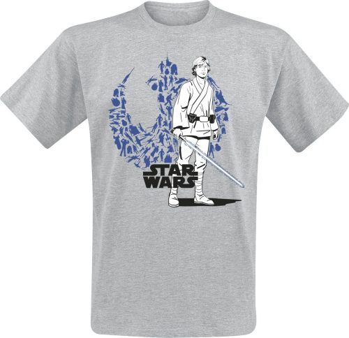 Star Wars Disney 100 - Luke Skywalker Tričko šedá