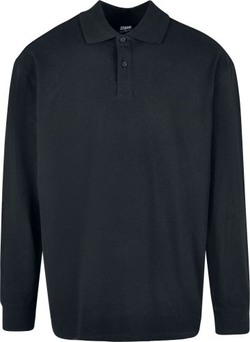 Urban Classics Polo košile s dlouhými rukávy Boxy Tričko s dlouhým rukávem černá