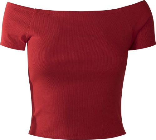 Urban Classics Ladies Off Shoulder Rib Tee Dámské tričko červená