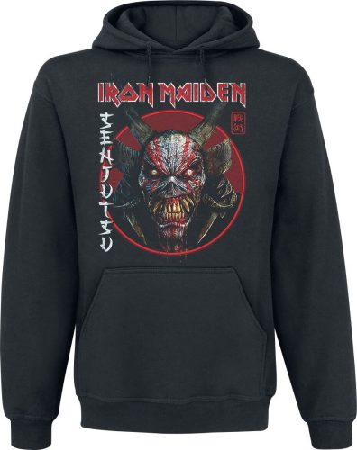 Iron Maiden Senjutsu Eddie Face Circle Mikina s kapucí černá