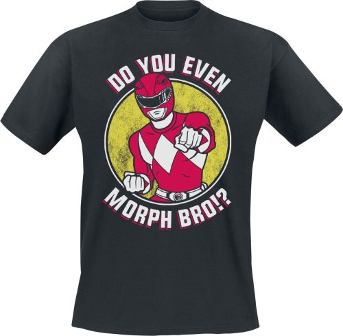 Power Rangers Do You Even Morph Bro!? Tričko černá