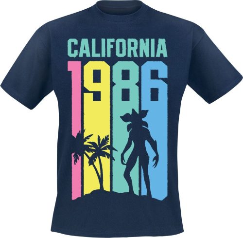Stranger Things California 1986 Tričko námořnická modrá
