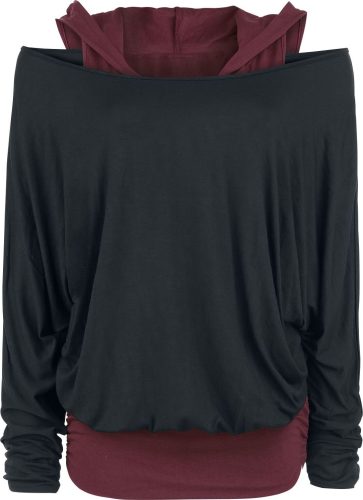 Black Premium by EMP Get Loose Dámské tričko s dlouhými rukávy cerná/bordová