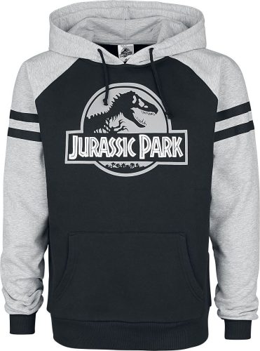 Jurassic Park Silver Logo Mikina s kapucí skvrnitá černá / šedá