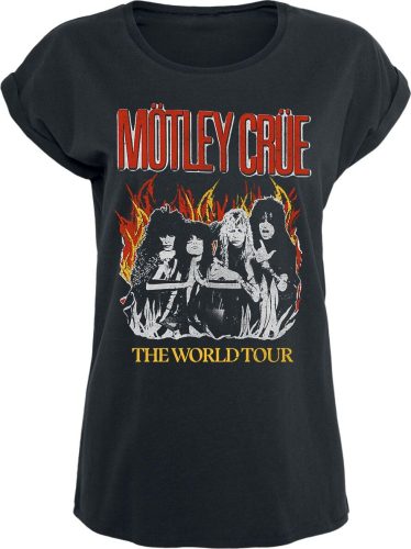 Mötley Crüe Vintage World Tour Flames Dámské tričko černá