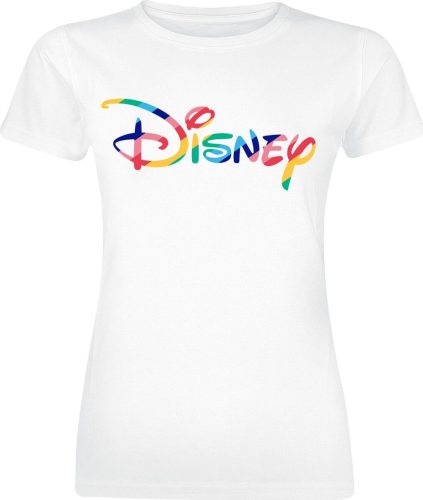 Mickey & Minnie Mouse Rainbow Disney Logo Dámské tričko bílá