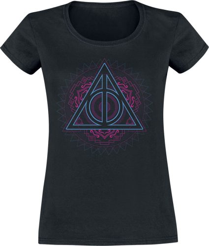 Harry Potter Neon Deathly Hallows Dámské tričko černá
