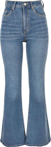 Urban Classics Dámské rozšířené denimové kalhoty s vysokým pasem Dámské kalhoty opraná džínovina