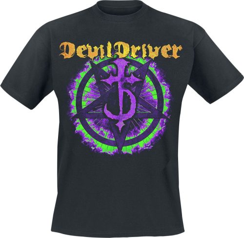 DevilDriver Neon Pentagram Tričko černá