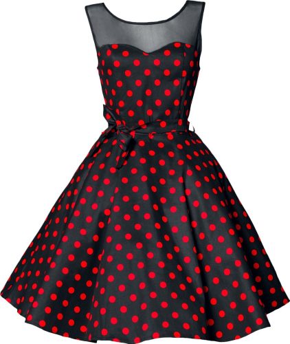 Belsira Swing-Kleid mit Mesheinsatz Šaty cerná/cervená